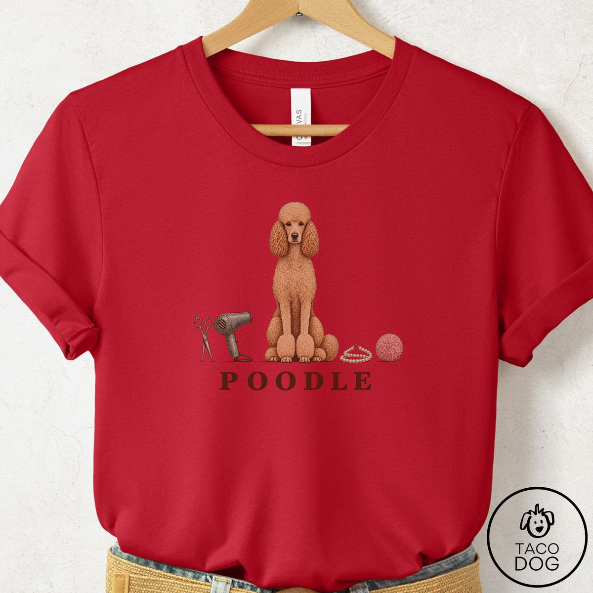 Poodle Breed Kit T-Shirt Red Taco-Dog