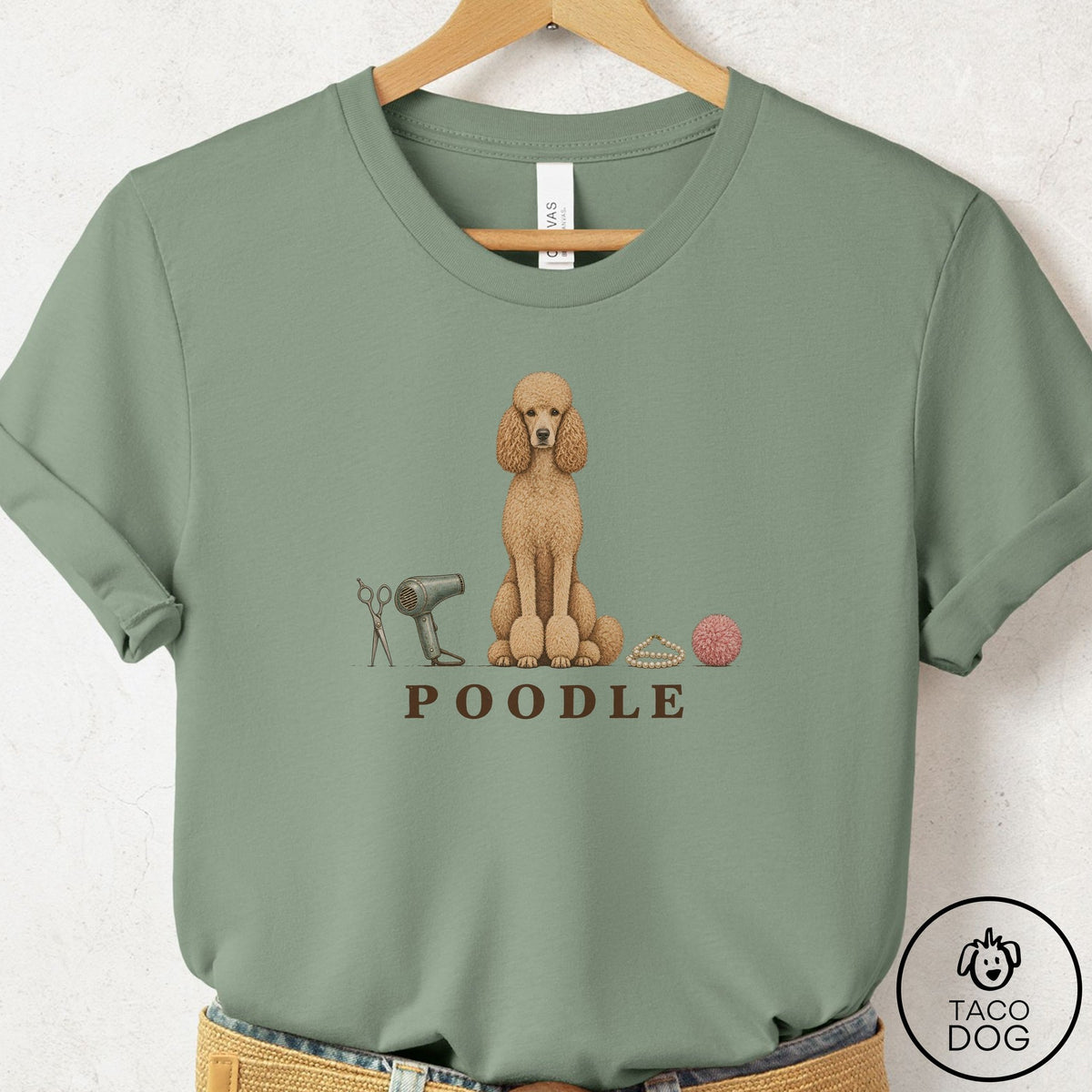 Poodle Breed Kit T-Shirt Sage Taco-Dog