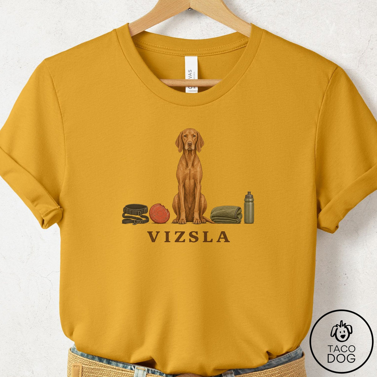 Vizsla Breed Kit T-Shirt Mustard Taco-Dog
