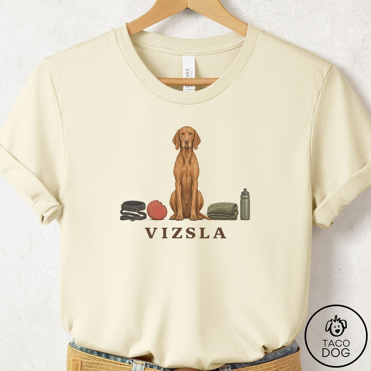 Vizsla Breed Kit T-Shirt Natural Taco-Dog