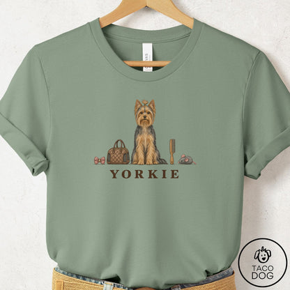 Yorkshire Terrier Yorkie Breed Kit T-Shirt Sage Taco-Dog
