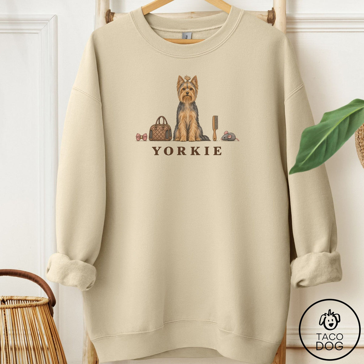 Yorkshire Terrier Yorkie Breed Kit Sweatshirt Sand Taco-Dog