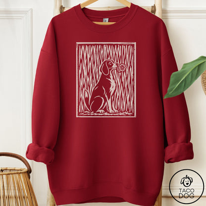 Beagle Brings the Flower Sweatshirt Garnet Taco-Dog