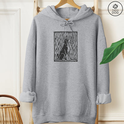 Beagle Brings the Flower Hoodie Graphite Heather Taco-Dog