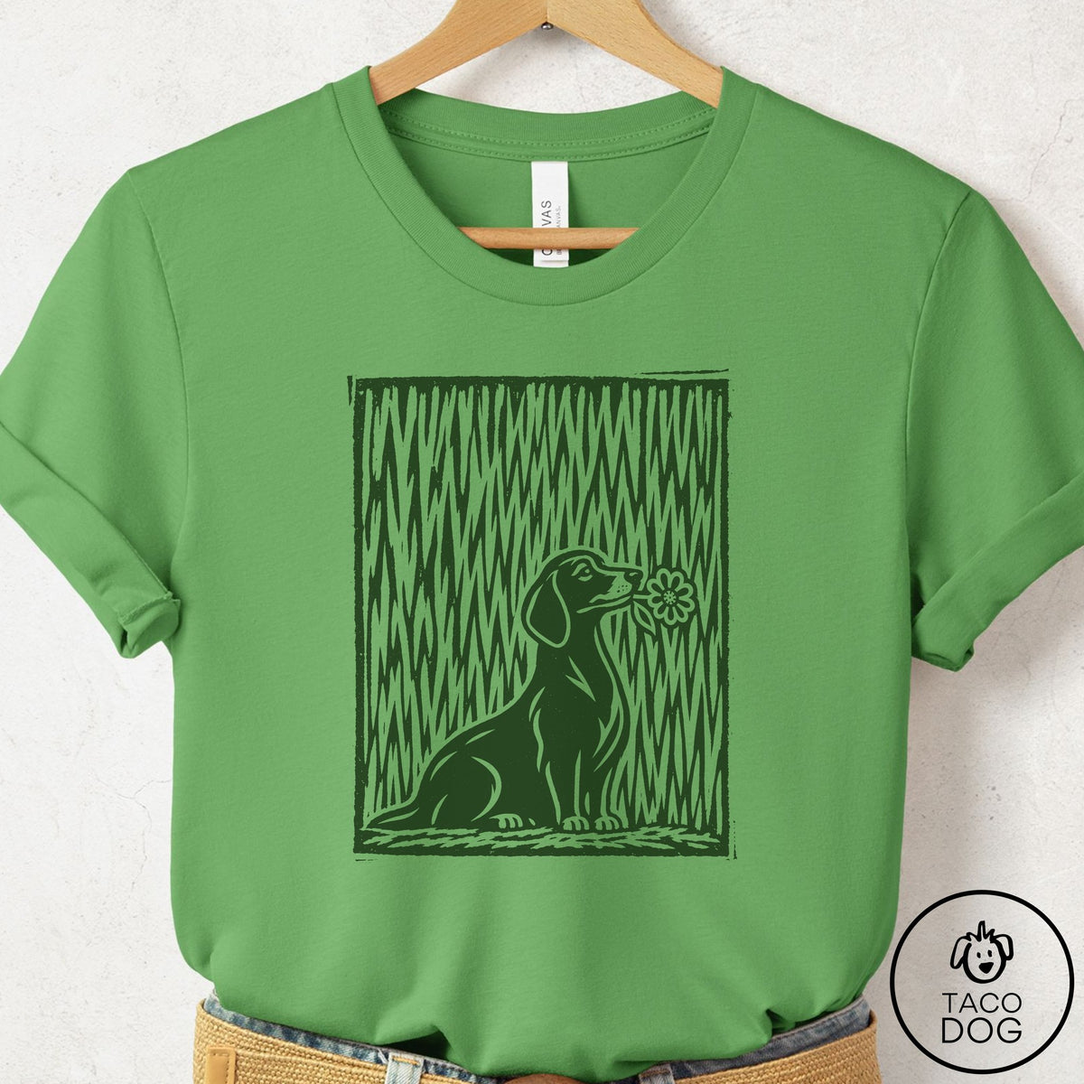 Dachshund Brings the Flower T-Shirt Leaf Taco-Dog