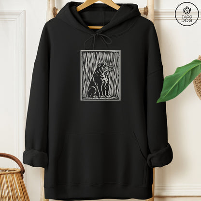 English Bulldog Brings the Flower Hoodie Black Taco-Dog