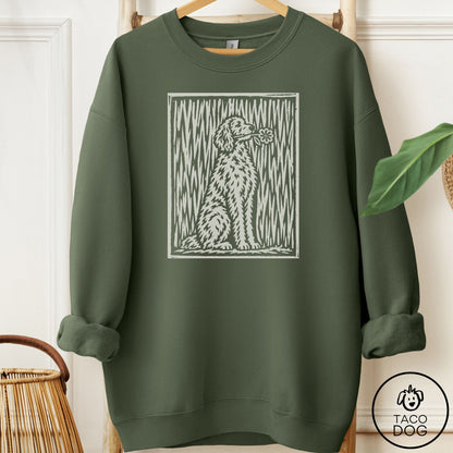Doodle Brings the Flower Sweatshirt Military Green Taco-Dog