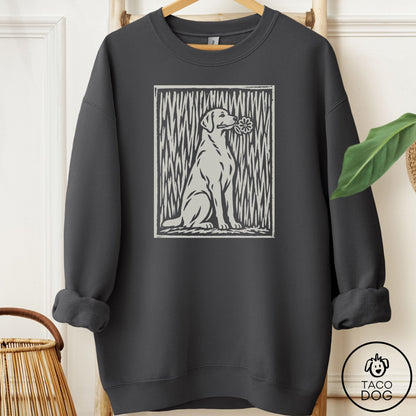 Labrador Retriever Brings the Flower Sweatshirt Charcoal Taco-Dog