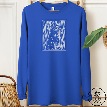 Rottweiler Brings the Flower Long Sleeve Tee True Royal Taco-Dog
