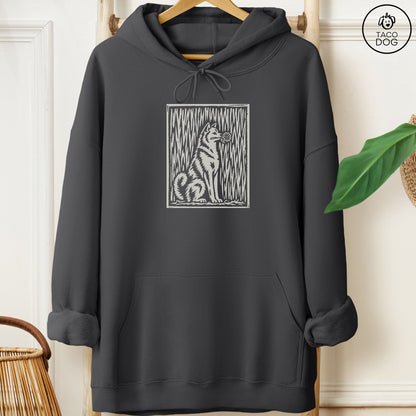 Shiba Inu Brings the Flower Hoodie Charcoal Taco-Dog