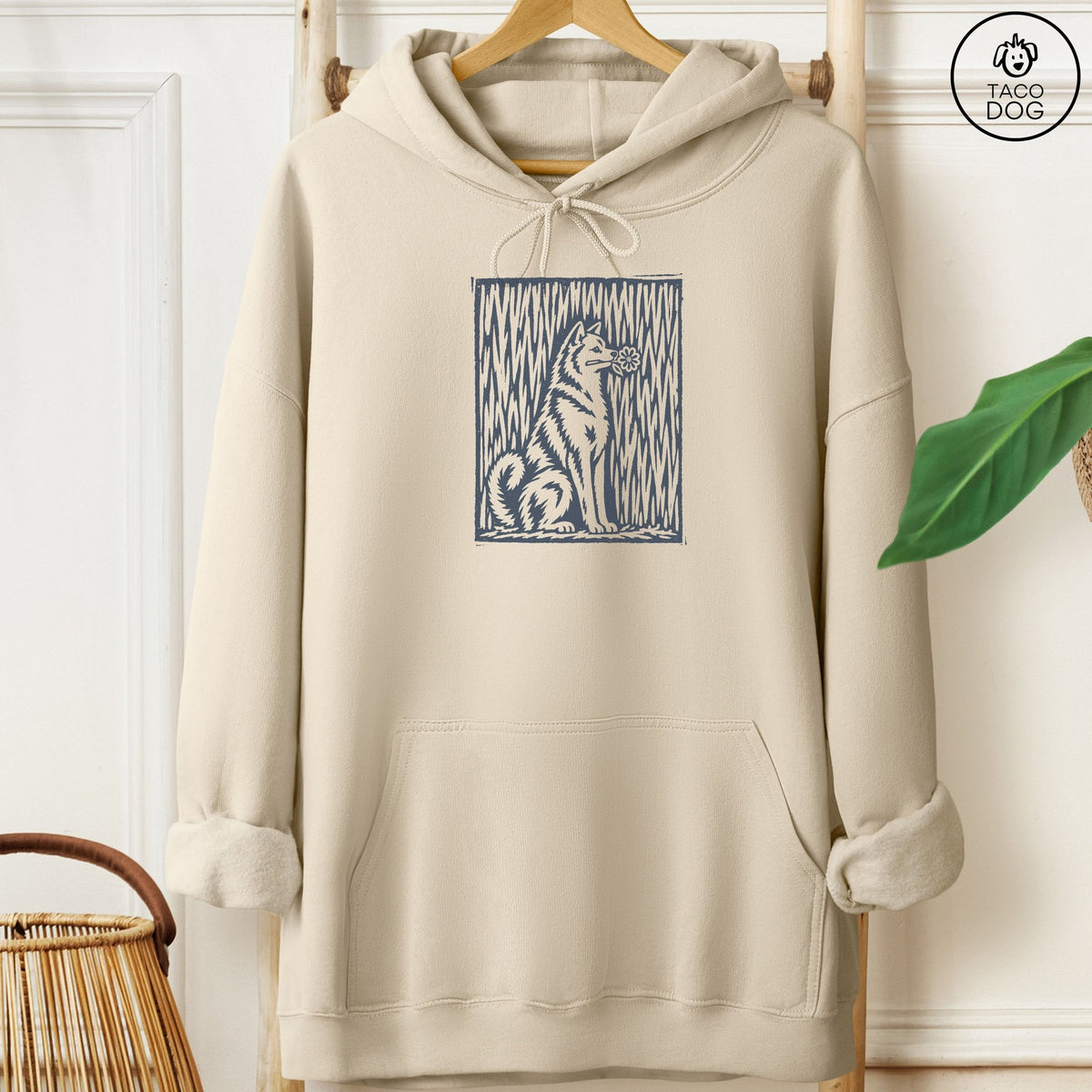 Shiba Inu Brings the Flower Hoodie Sand Taco-Dog