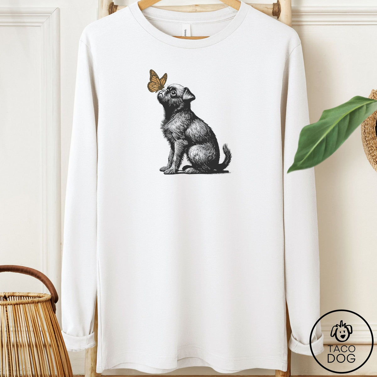 Brussels Griffon Butterfly Long Sleeve Tee