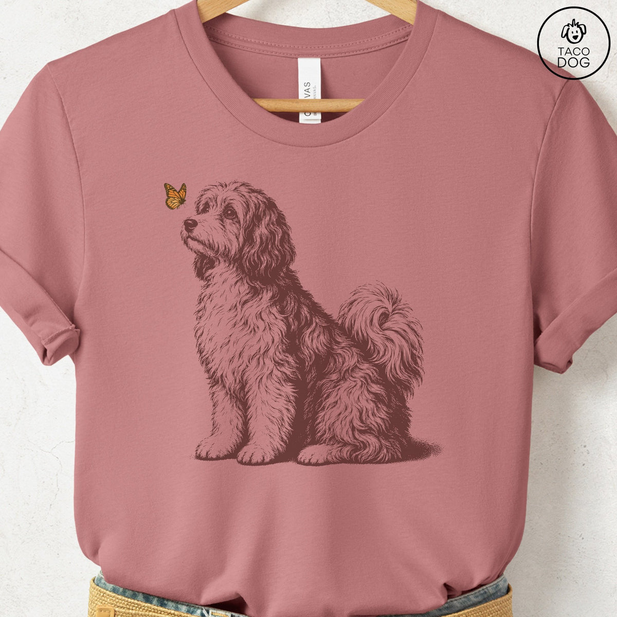 Havanese Butterfly T-Shirt, design close-up
