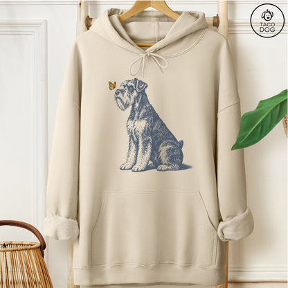 Schnauzer Butterfly Hoodie Sand Taco-Dog