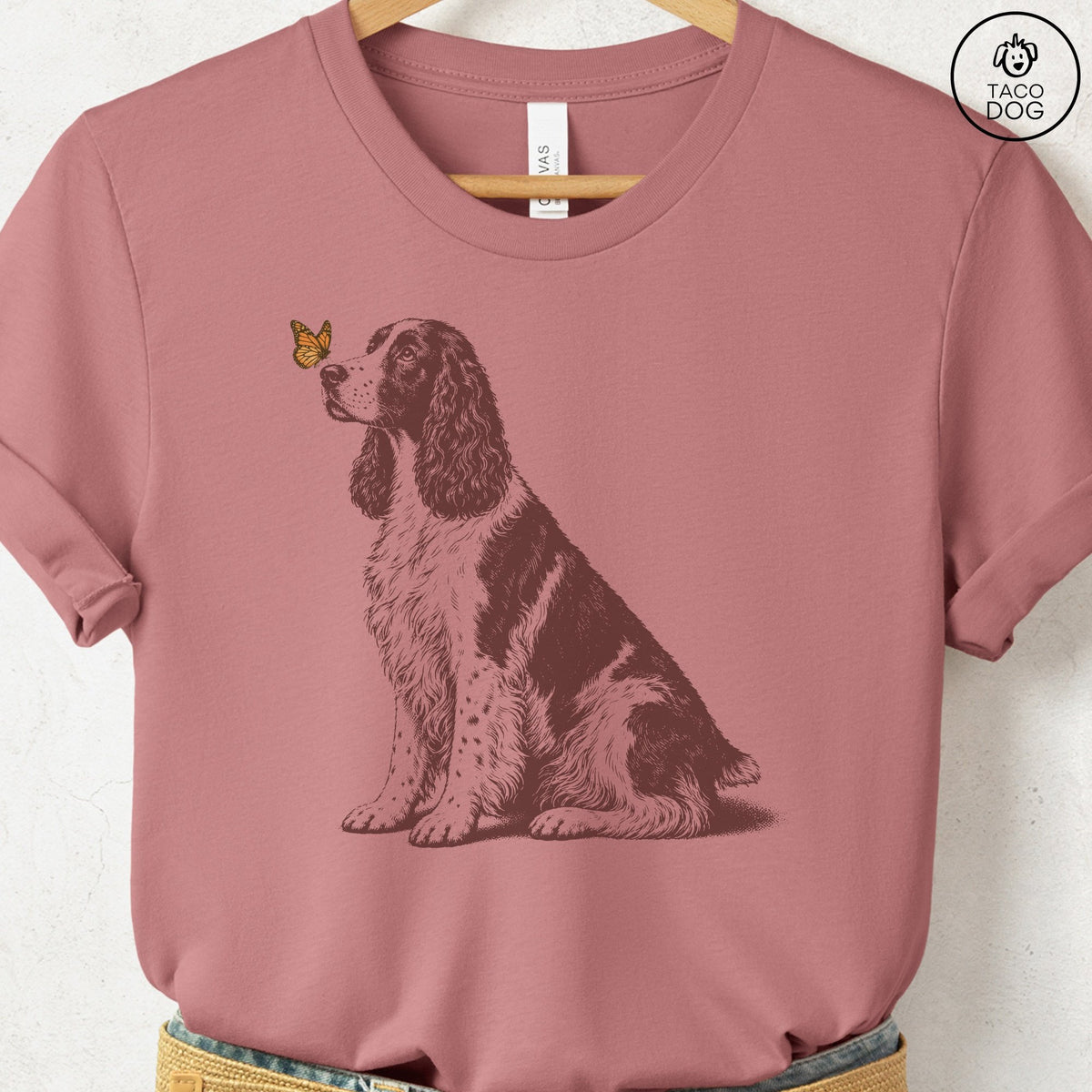 Springer Spaniel Butterfly T-Shirt