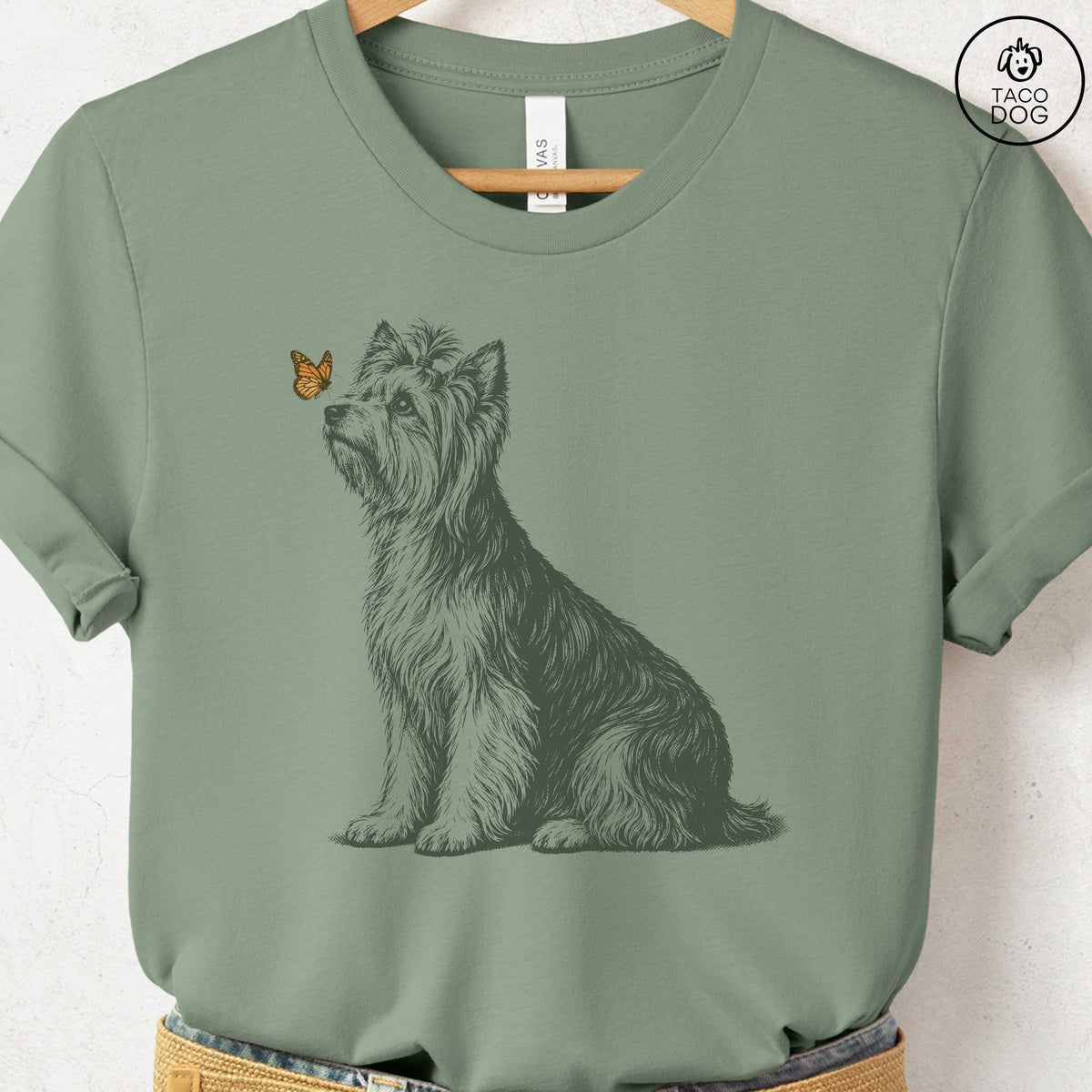 Yorkshire Terrier Yorkie Butterfly T-Shirt