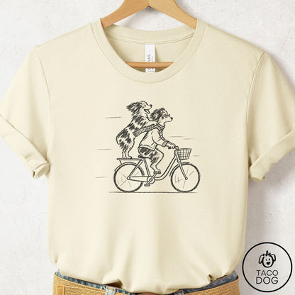 Australian Shepherd Carpool T-Shirt Natural Taco-Dog