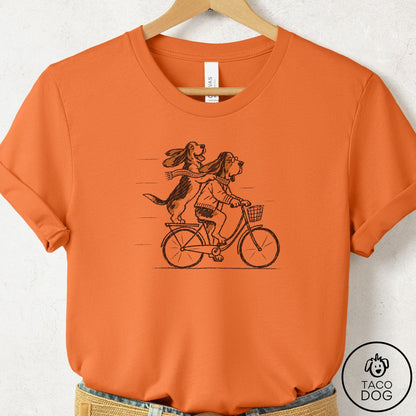 Basset Hound Carpool T-Shirt Burnt Orange Taco-Dog
