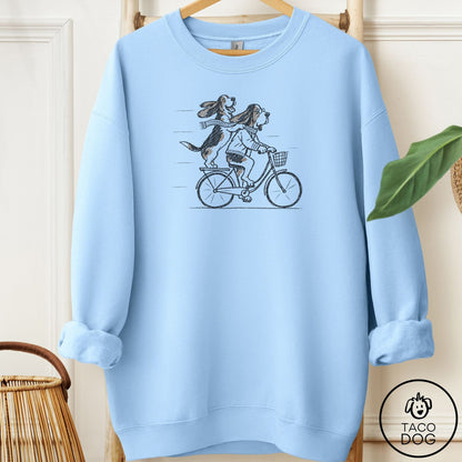 Basset Hound Carpool Sweatshirt Light Blue Taco-Dog