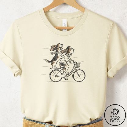 Basset Hound Carpool T-Shirt Natural Taco-Dog