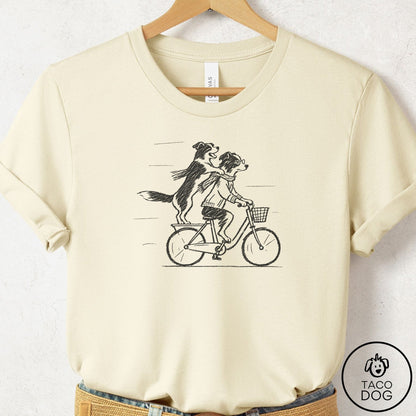Border Collie Carpool T-Shirt Natural Taco-Dog