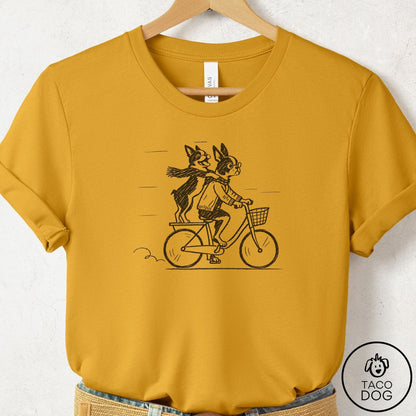 Boston Terrier Carpool T-Shirt Mustard Taco-Dog
