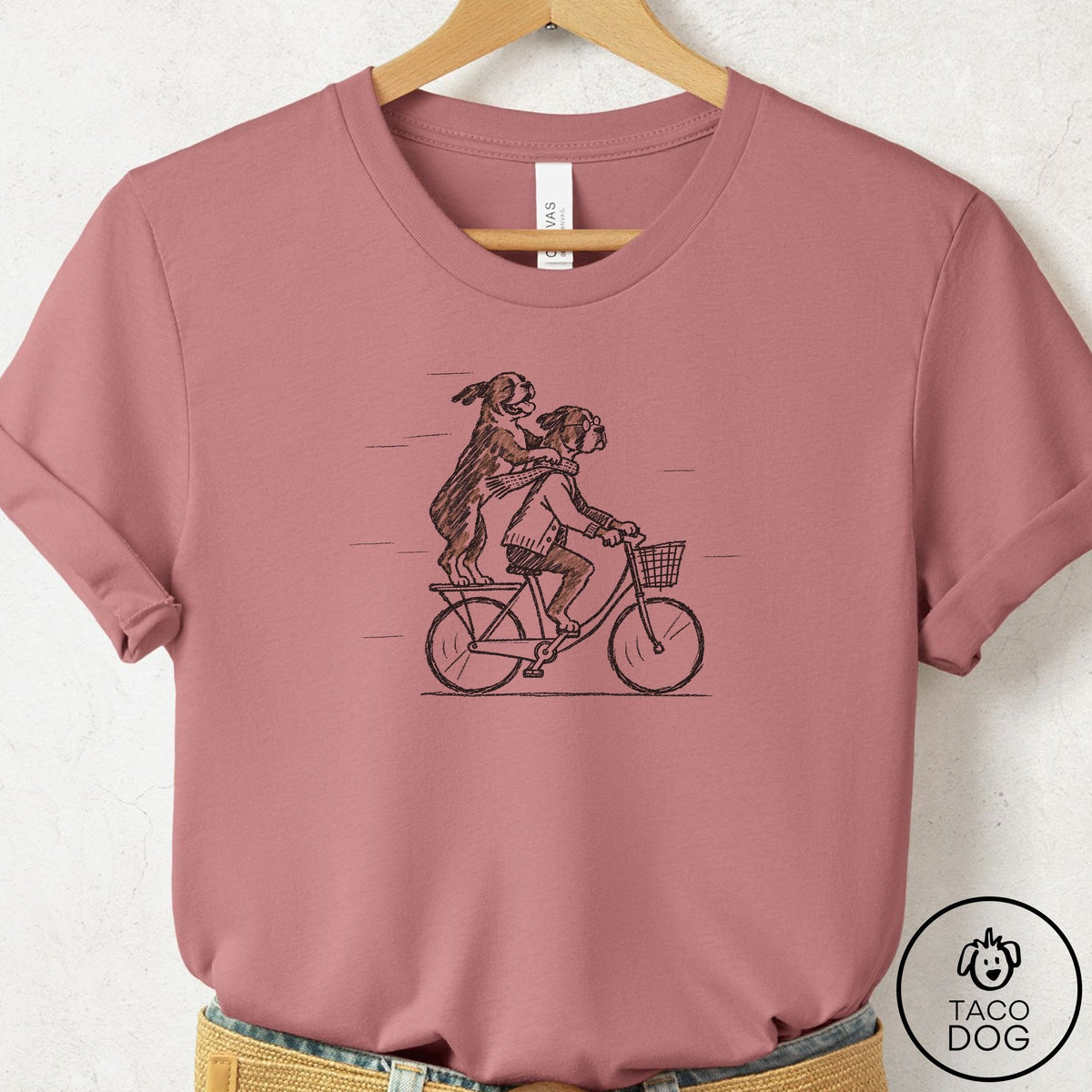 Boxer Carpool T-Shirt Mauve Taco-Dog