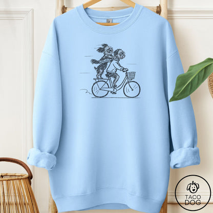 Brussels Griffon Carpool Sweatshirt Light Blue Taco-Dog