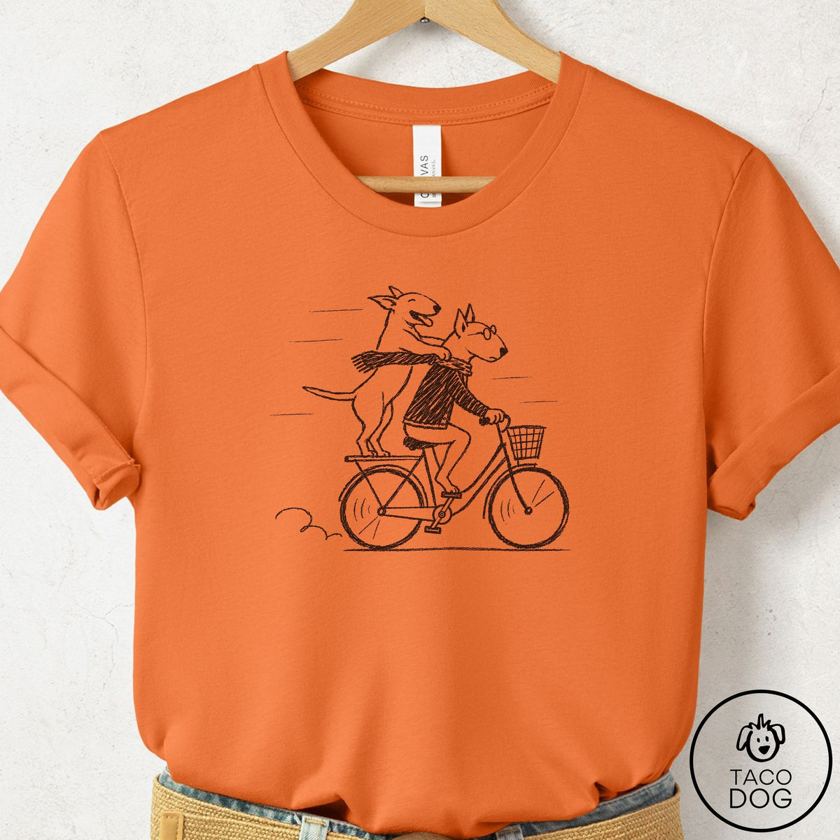 Bull Terrier Carpool T-Shirt, design close-up