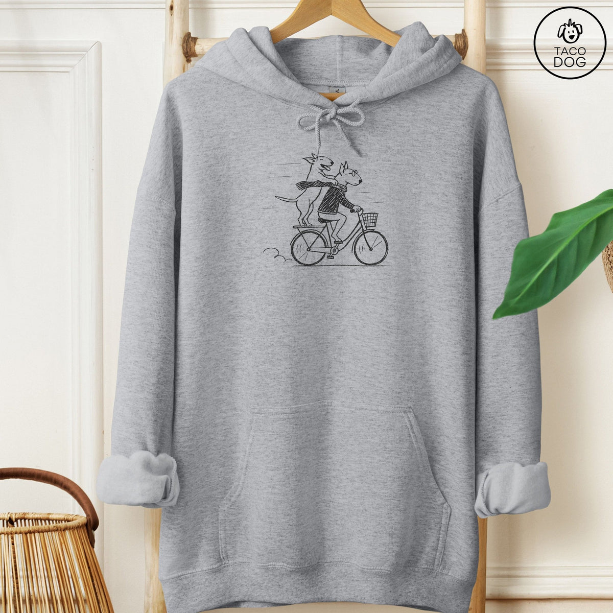 Bull Terrier Carpool Hoodie Graphite Heather Taco-Dog