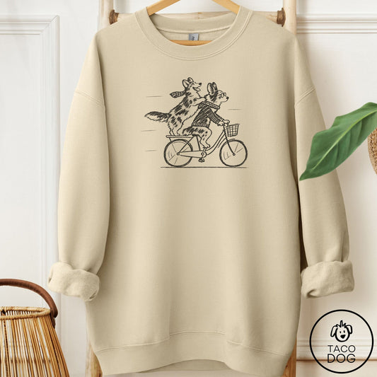 Cardigan Welsh Corgi Carpool Sweatshirt Sand Taco-Dog