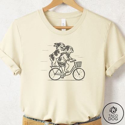 English Bulldog Carpool T-Shirt Natural Taco-Dog