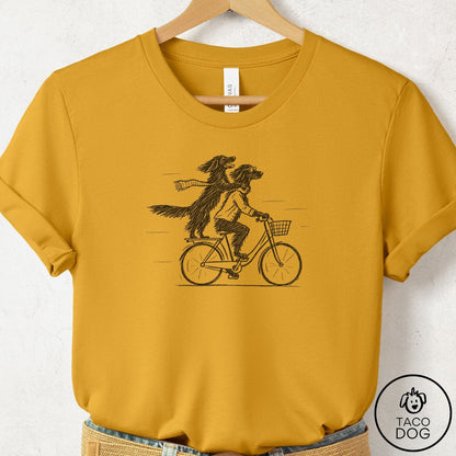 Flat-Coated Retriever Carpool T-Shirt Mustard Taco-Dog