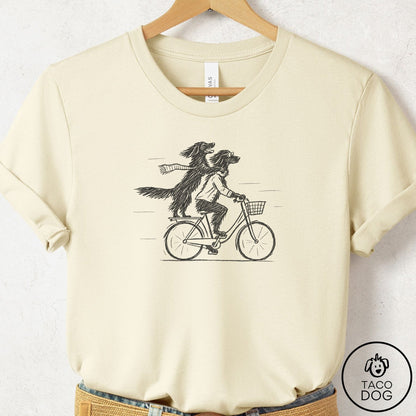 Flat-Coated Retriever Carpool T-Shirt Natural Taco-Dog