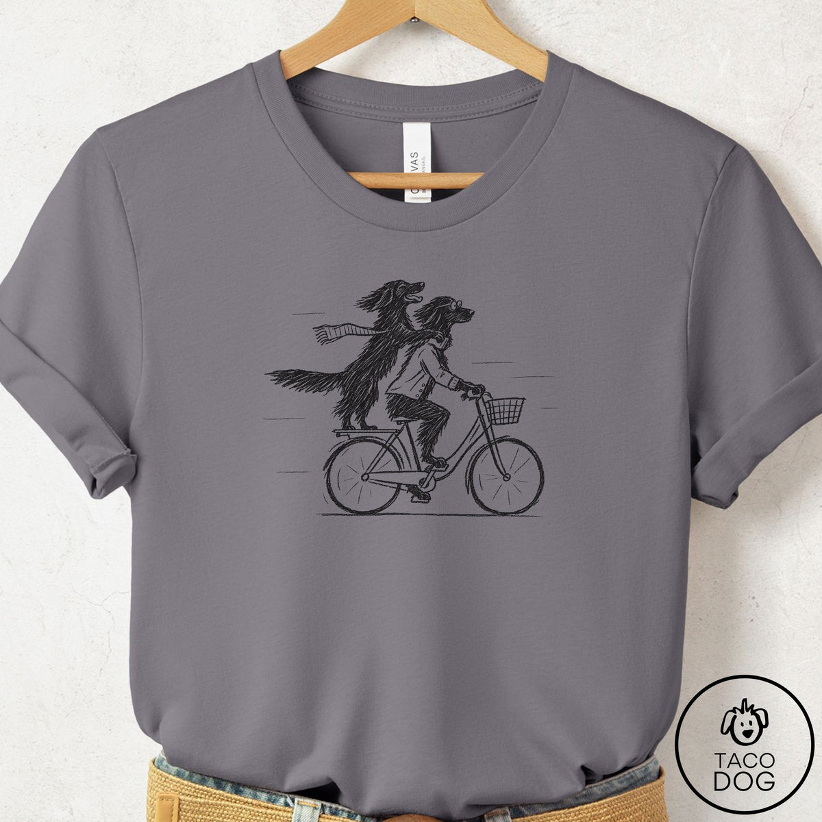 Flat-Coated Retriever Carpool T-Shirt Storm Taco-Dog