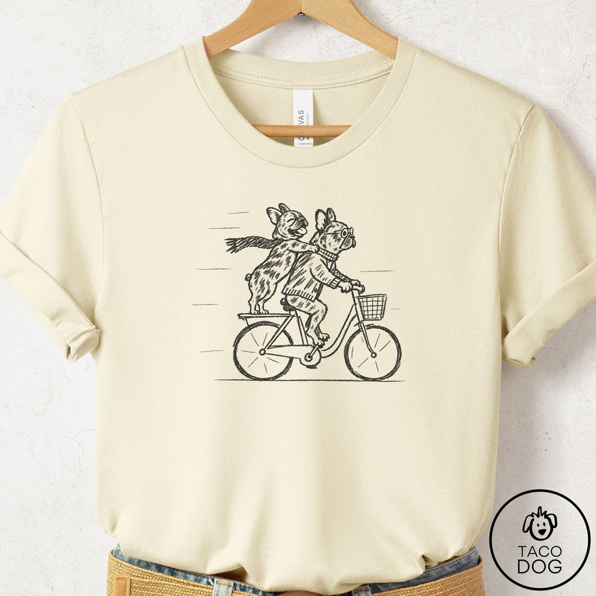 French Bulldog Frenchie Carpool T-Shirt Natural Taco-Dog