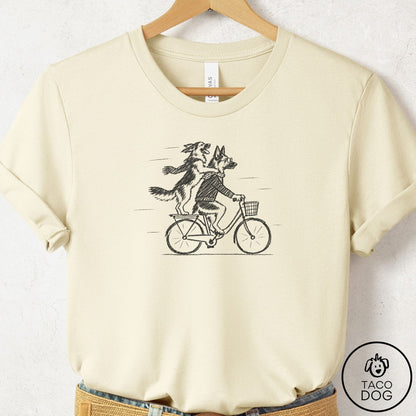 German Shepherd Carpool T-Shirt Natural Taco-Dog