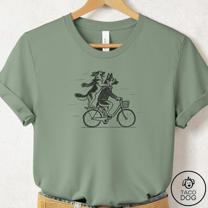 German Shepherd Carpool T-Shirt Sage Taco-Dog