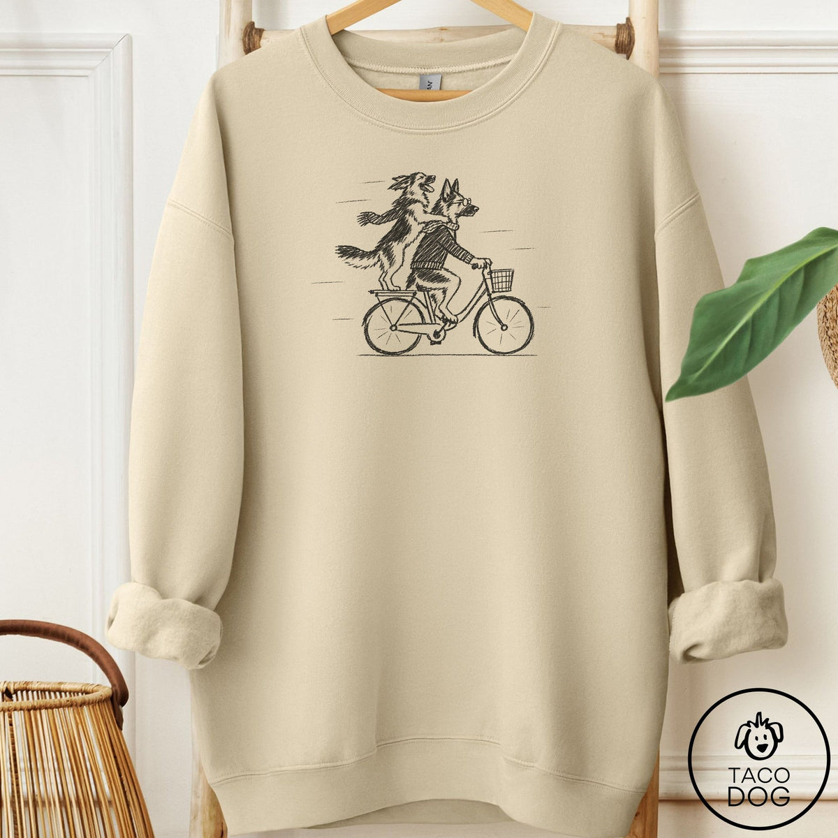 German Shepherd Carpool Sweatshirt Sand Taco-Dog