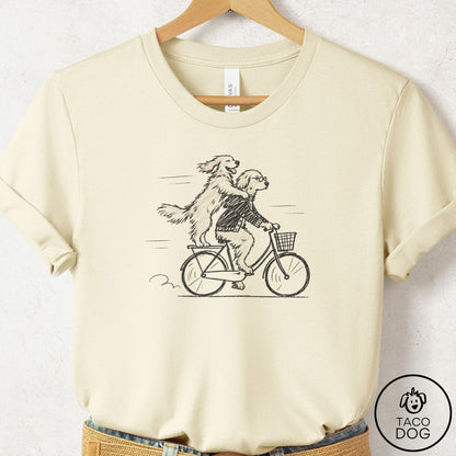 Golden Retriever Carpool T-Shirt Natural Taco-Dog