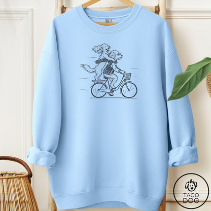 Doodle Carpool Sweatshirt Light Blue Taco-Dog