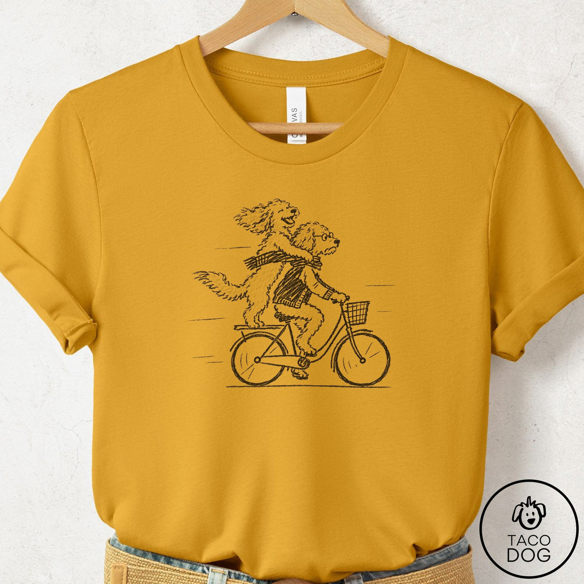 Doodle Carpool T-Shirt Mustard Taco-Dog