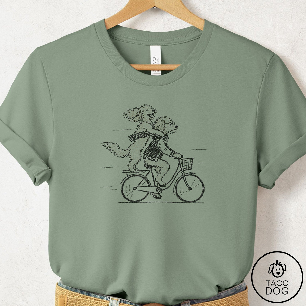 Doodle Carpool T-Shirt Sage Taco-Dog