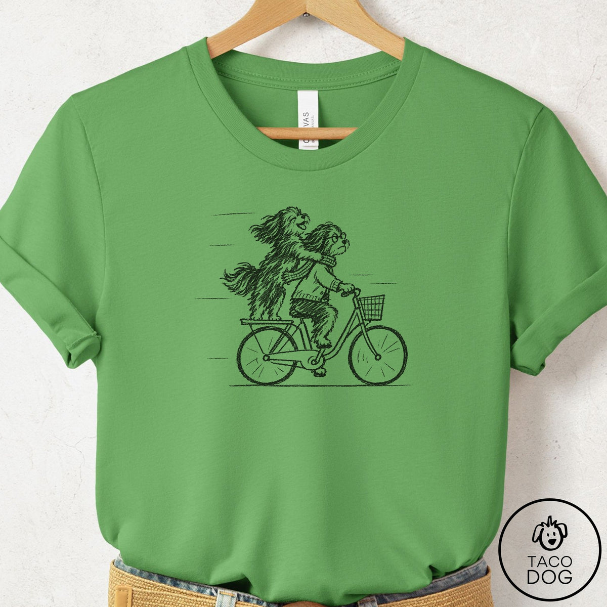 Havanese Carpool T-Shirt Leaf Taco-Dog