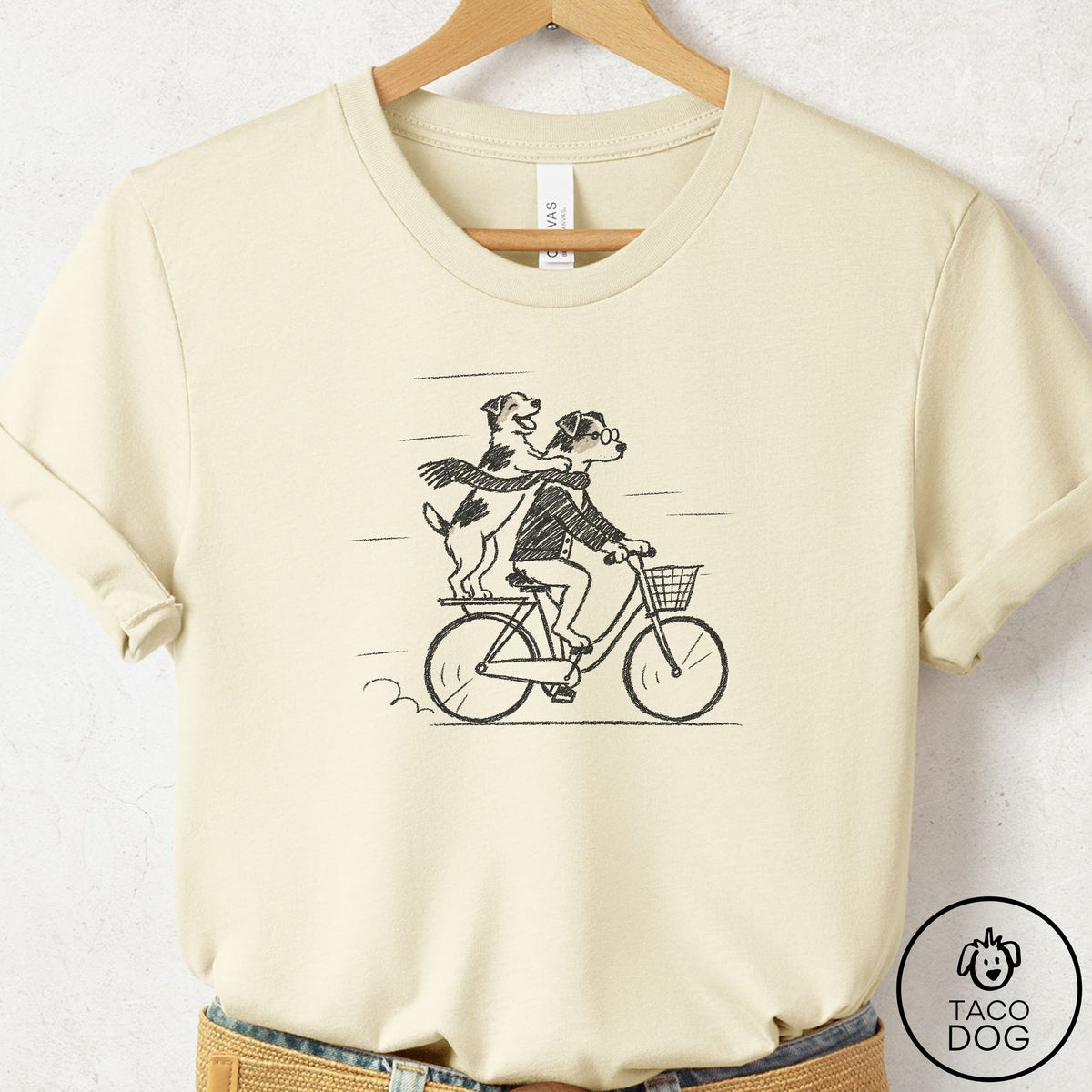 Jack Russell Carpool T-Shirt Natural Taco-Dog