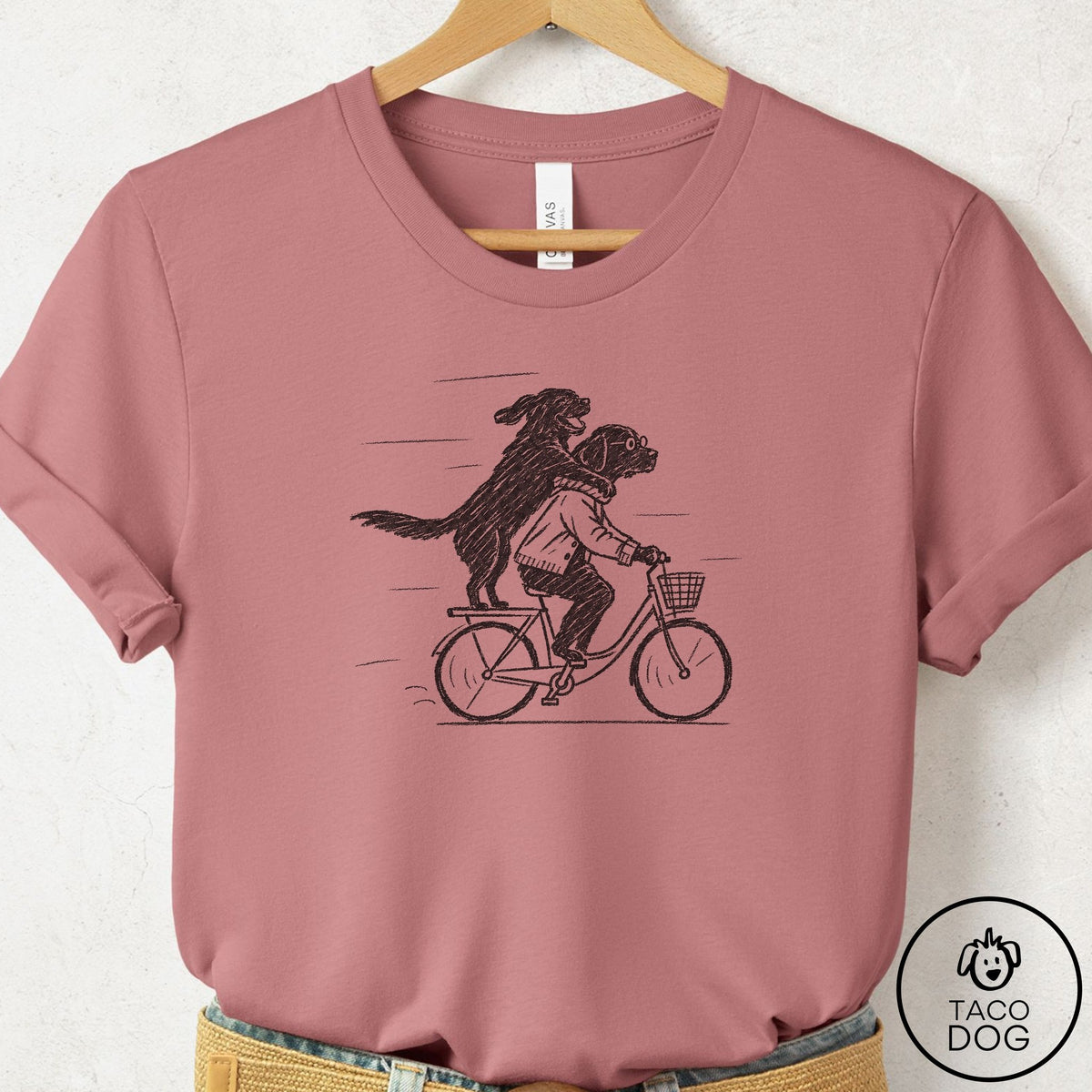 Labrador Retriever Carpool T-Shirt Mauve Taco-Dog