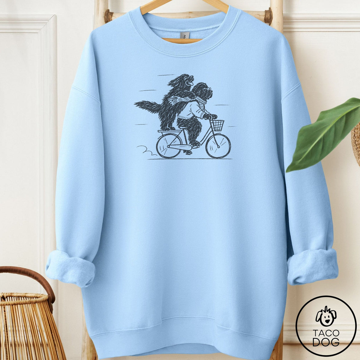 Newfoundland Carpool Sweatshirt Light Blue Taco-Dog