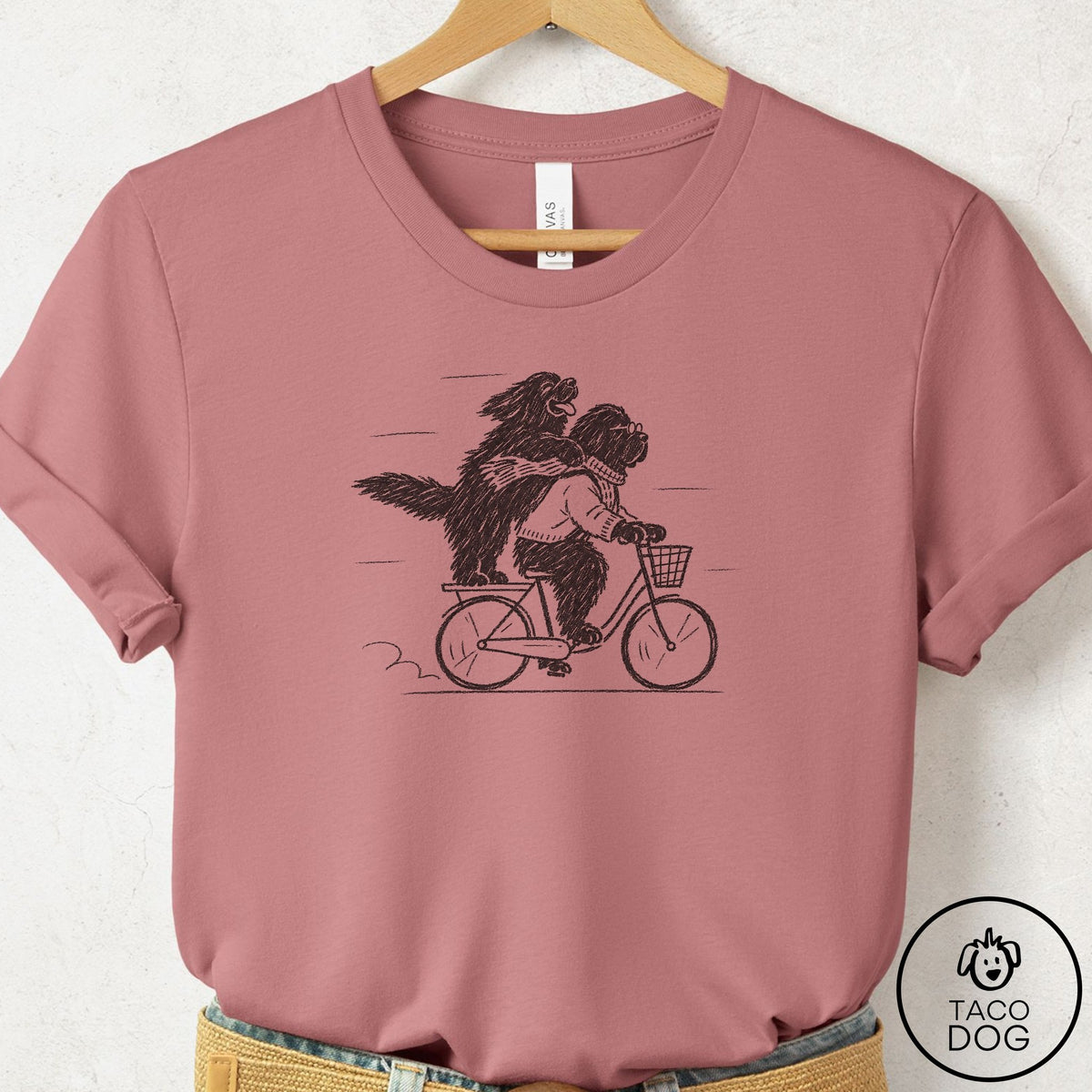Newfoundland Carpool T-Shirt Mauve Taco-Dog