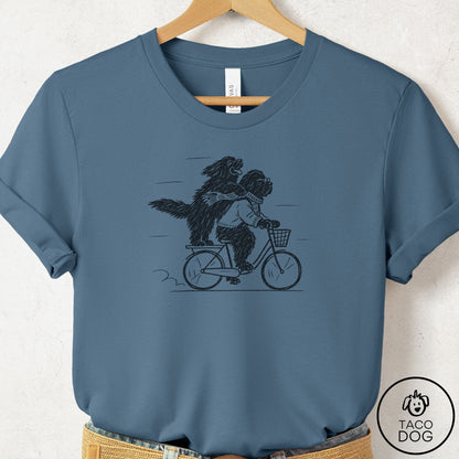 Newfoundland Carpool T-Shirt Steel Blue Taco-Dog