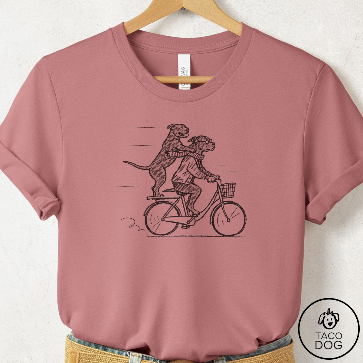 Pitbull Carpool T-Shirt Mauve Taco-Dog